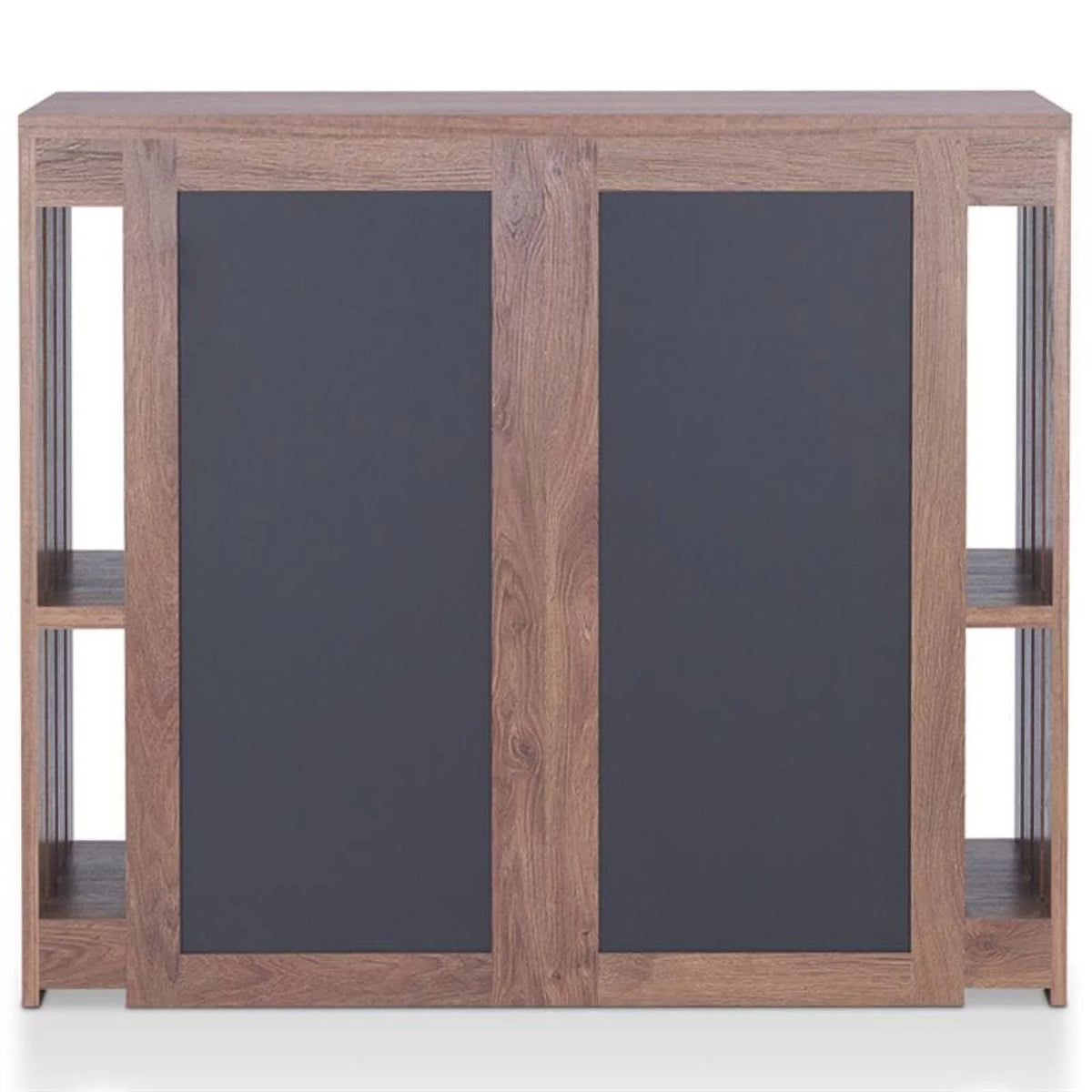 Contemporary Wood 9-Shelf Bar Cabinet in Walnut J67250