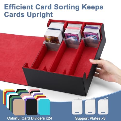 Trading Card Storage Box 1800+ Leather Magnetic Closure T74523