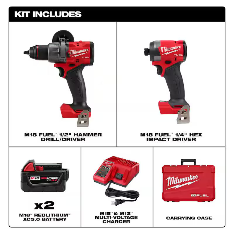 18-V Li-Ion Brushless Cordless Hammer Drill/Impact Driver Combo Kit (2-Tool) with Bi-Metal Hole Saw Set (11-Piece) E28908