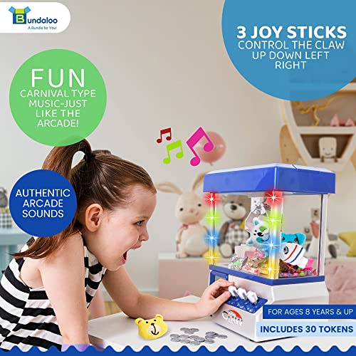 Blue Electronic Mini Candy and Toy Grabber Dispenser with Lights Sound & 4 Mini Plush Animals V555125