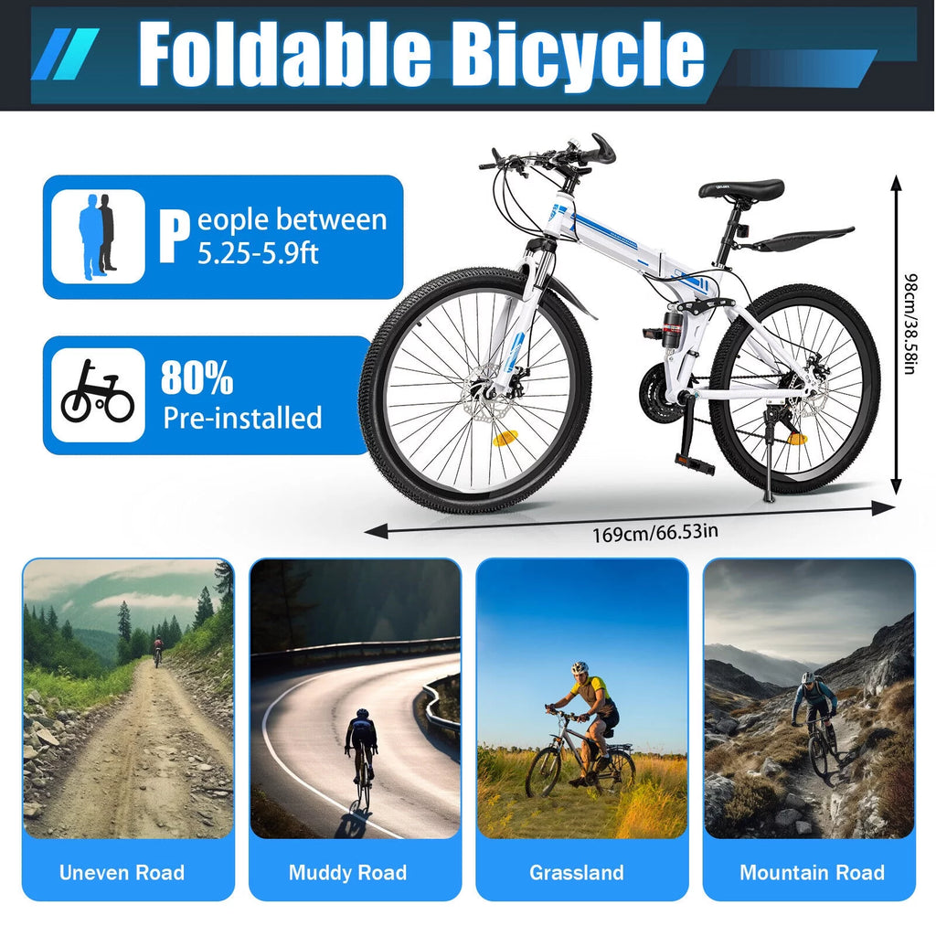 21-Speed Foldable Mountain Bike Z85174
