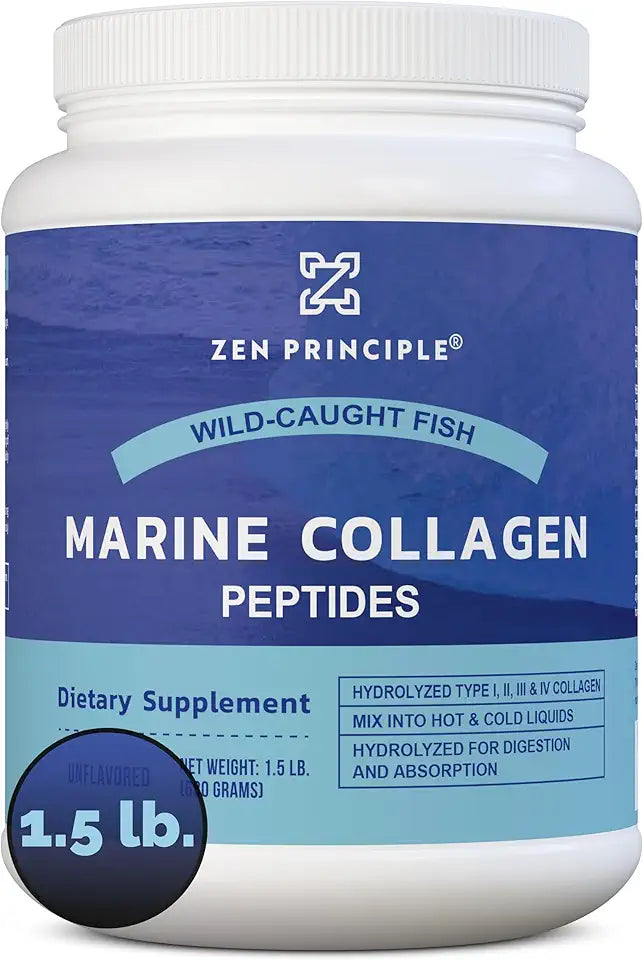 Marine Collagen Peptides Powder 1.5 lb Wild-Caught Fish Hydrolyzed Type 1 & 3 Unflavored N69008