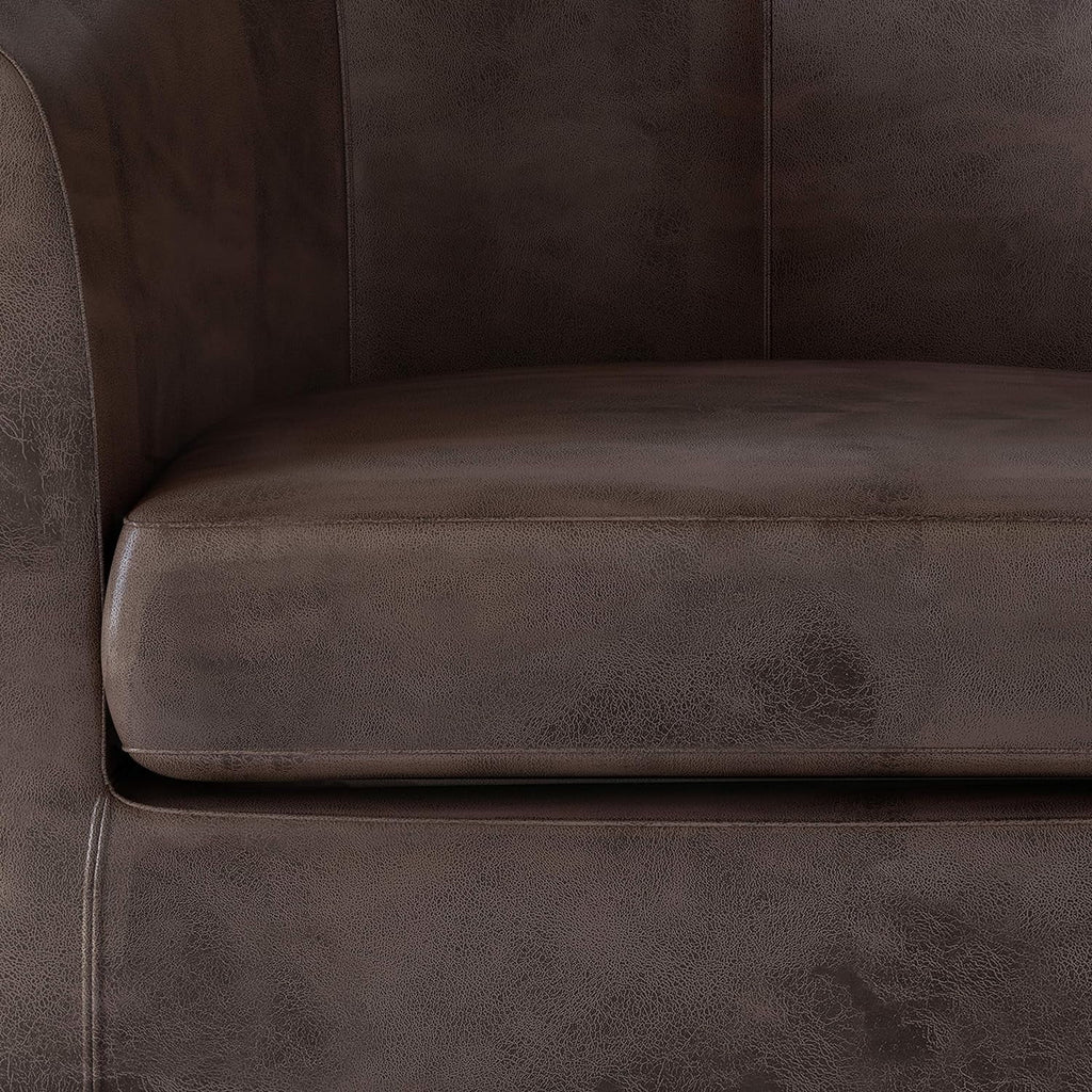Faux Air Leather Tub Chair with Solid Wood Legs U135422