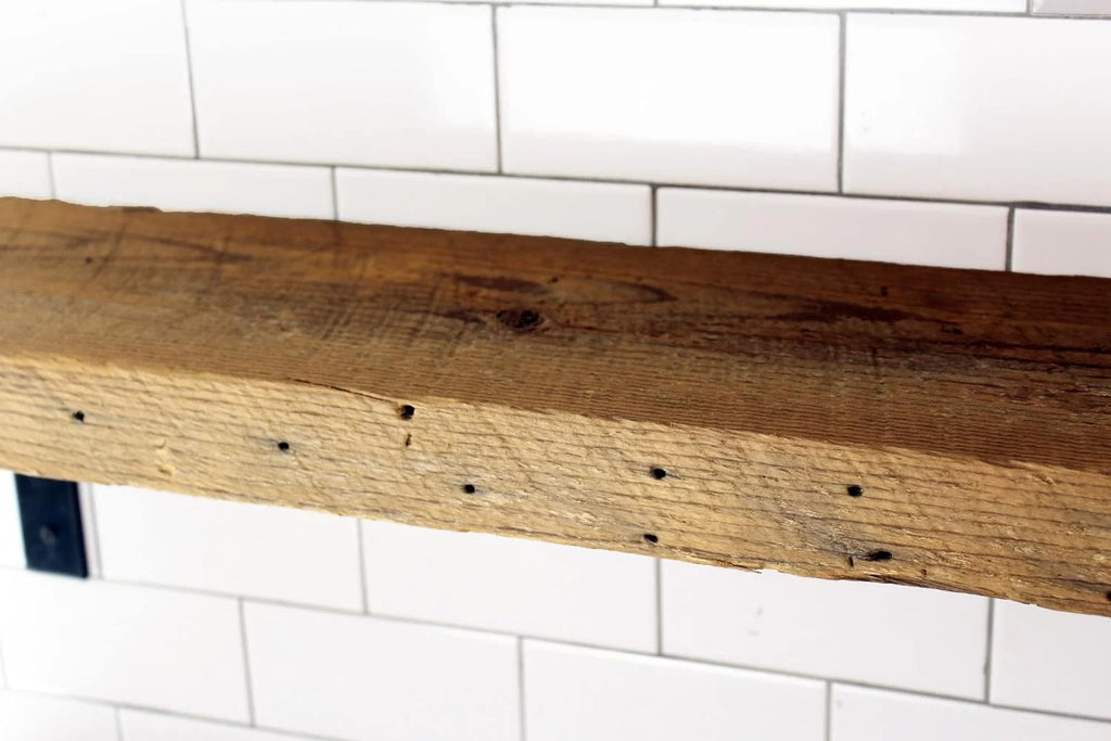 Reclaimed Wood Mantel Shelf 54" L x 8" D A116