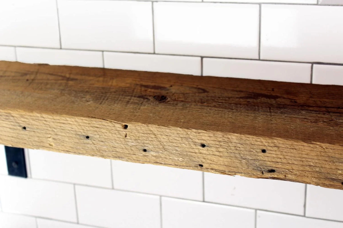 Reclaimed Wood Mantel Shelf 54" L x 8" D A116