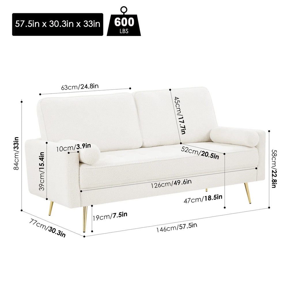 2 Seater Boucle Sofa with 2 Pillow V154474
