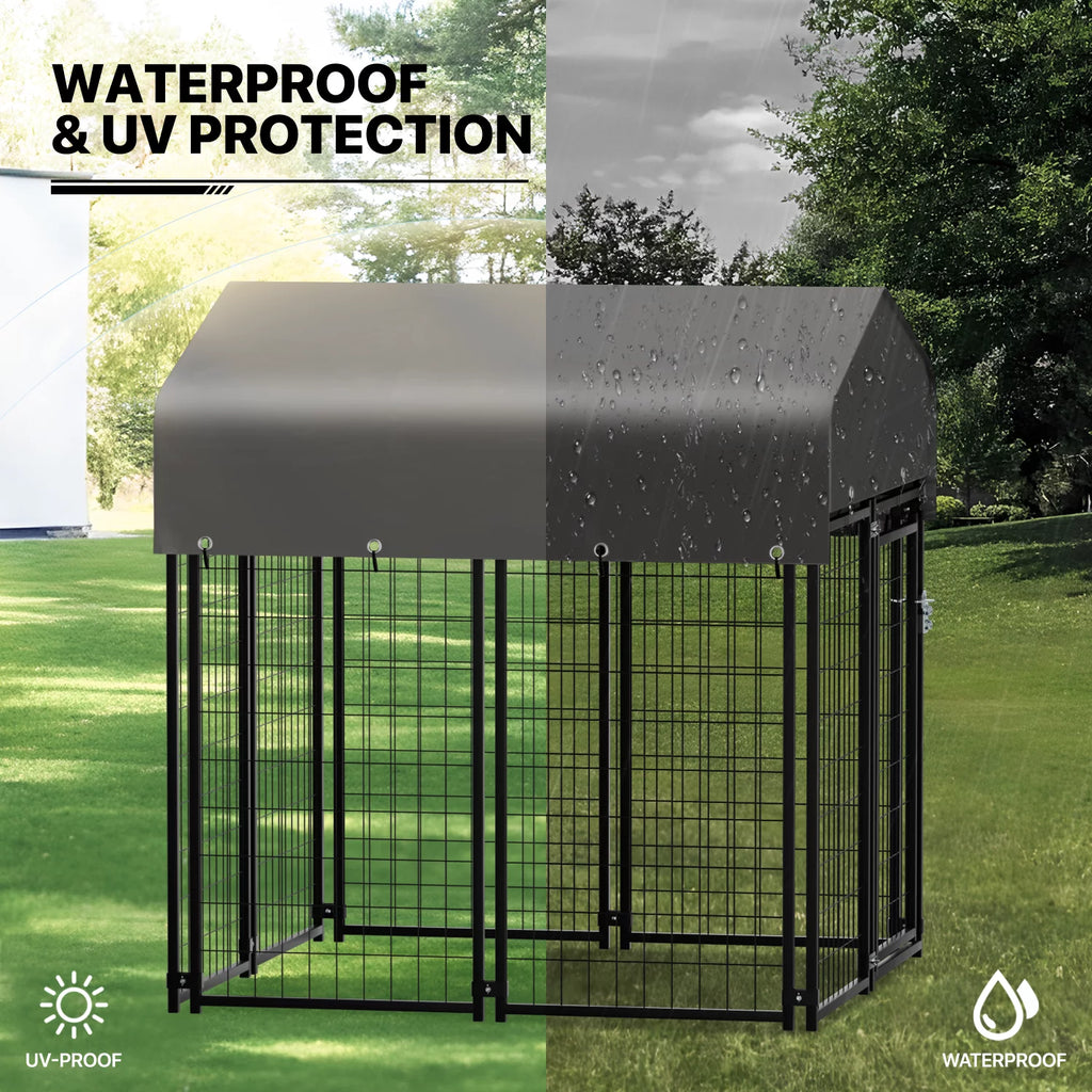 4ft x 4.25ft x 4.5ft 8 Panels Outdoor Dog Kennel B11472