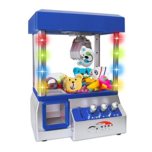 Blue Electronic Mini Candy and Toy Grabber Dispenser with Lights Sound & 4 Mini Plush Animals V555125