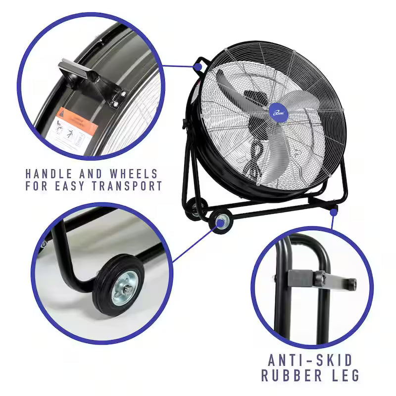 30 in. 3-Speed Portable High Velocity Drum Fan O6040