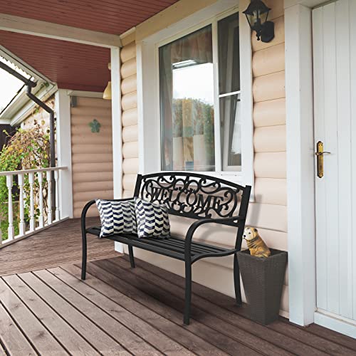 Black Metal Outdoor Bench B1559