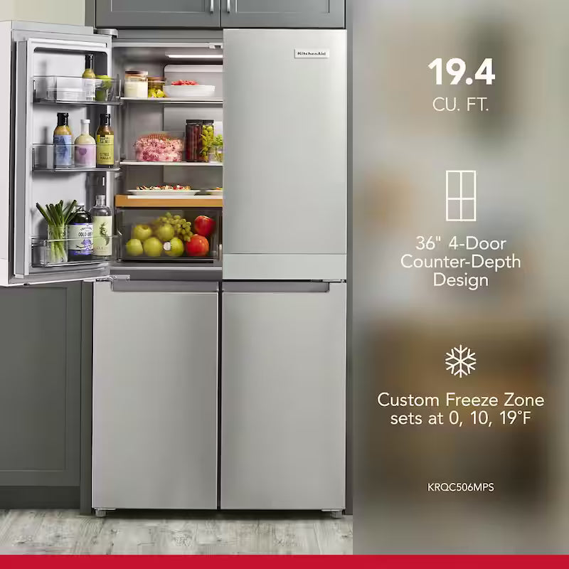 36 in. W Counter-Depth 4-Door Refrigerator W68828